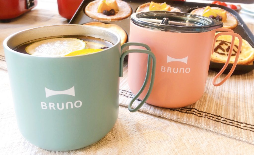 全聯BRUNO湖水綠/蜜桃橘 附蓋不鏽鋼杯