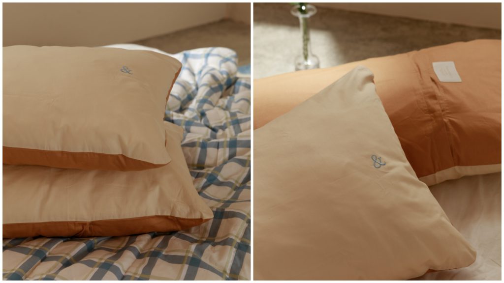 &ROOM LOGO刺繡雙色枕頭套2入/NT$280