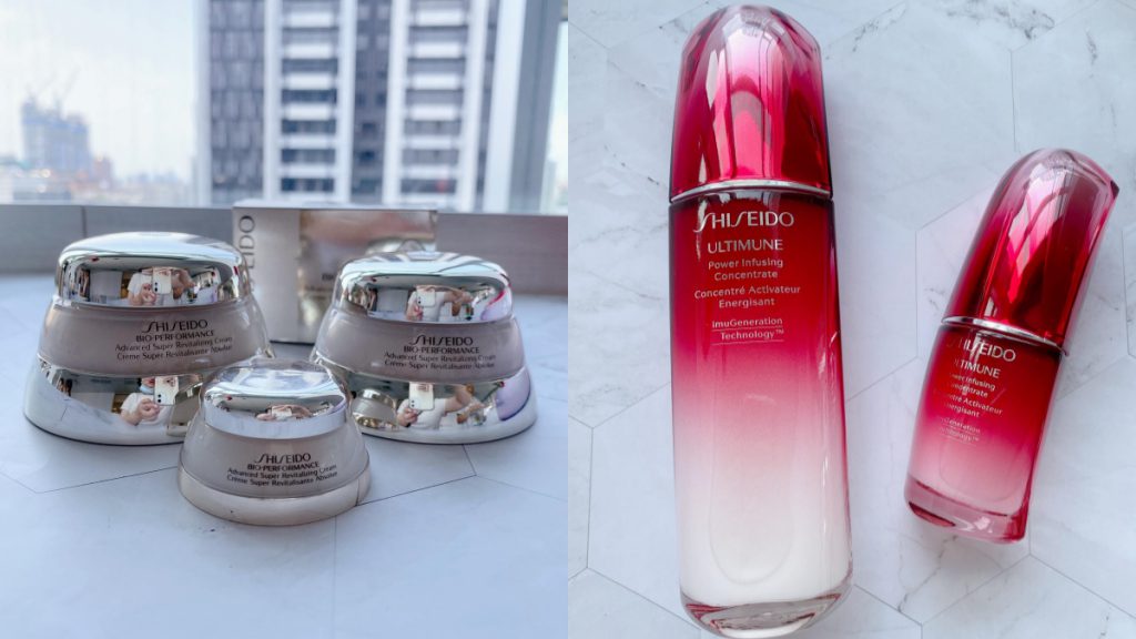 百優精純乳霜加大版 75ml/NT$3300、資生堂紅妍肌活露N加大版 120ml/NT$6000