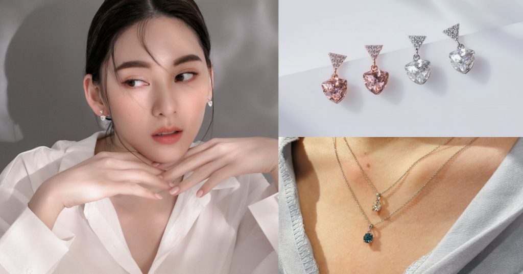 聚光.綻放 耳環/NT$980、華麗.綻放 鎖骨鍊/NT$1,250