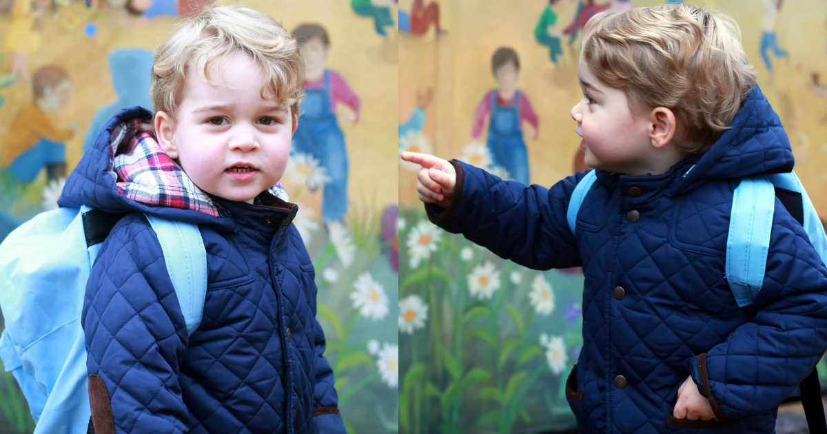 喬治王子上幼兒園的第一天