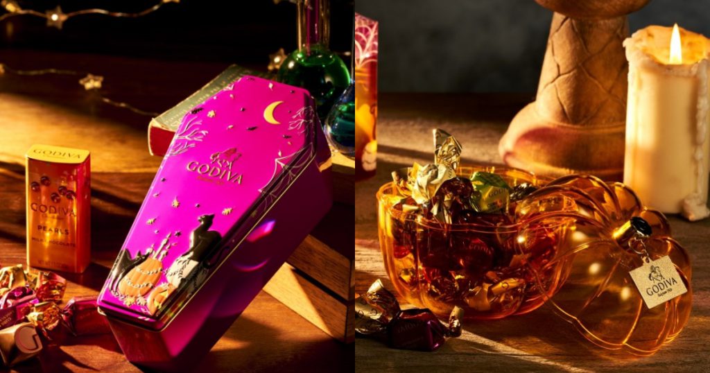 萬聖節巧克力禮盒6顆裝 (左)／NT$950
萬聖節巧克力南瓜形禮盒18顆裝 (右)／ NT$1,280