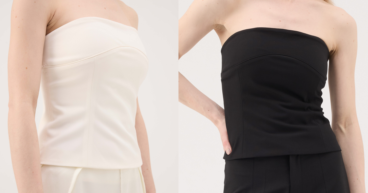 立體弧線平口上衣