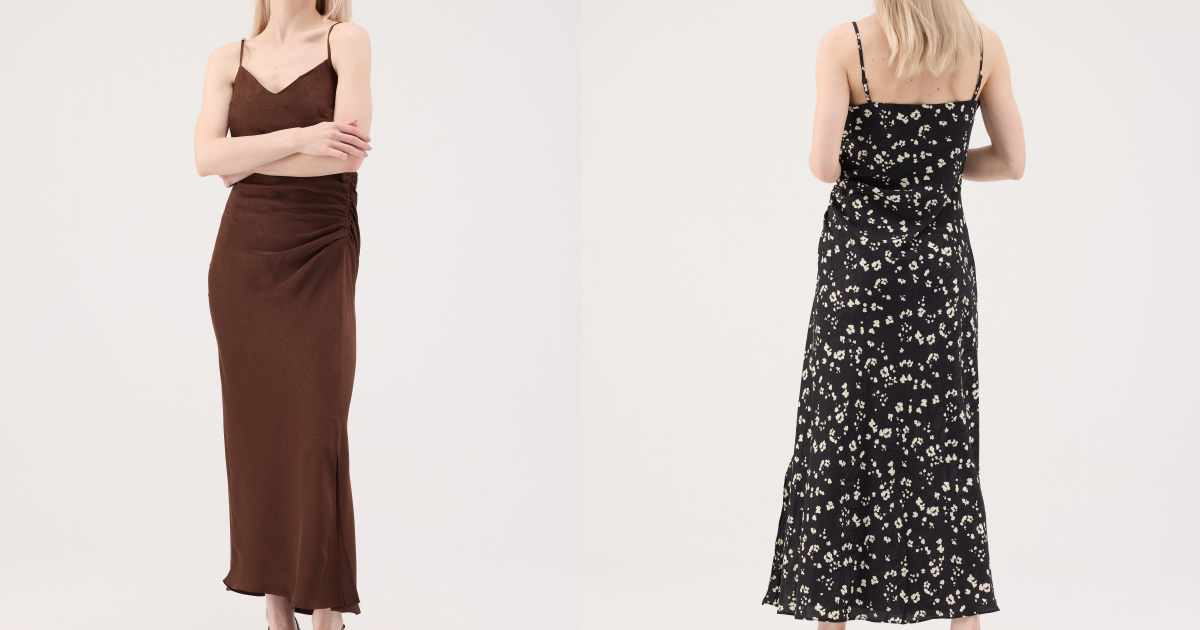 法式抓皺細肩霧光洋裝