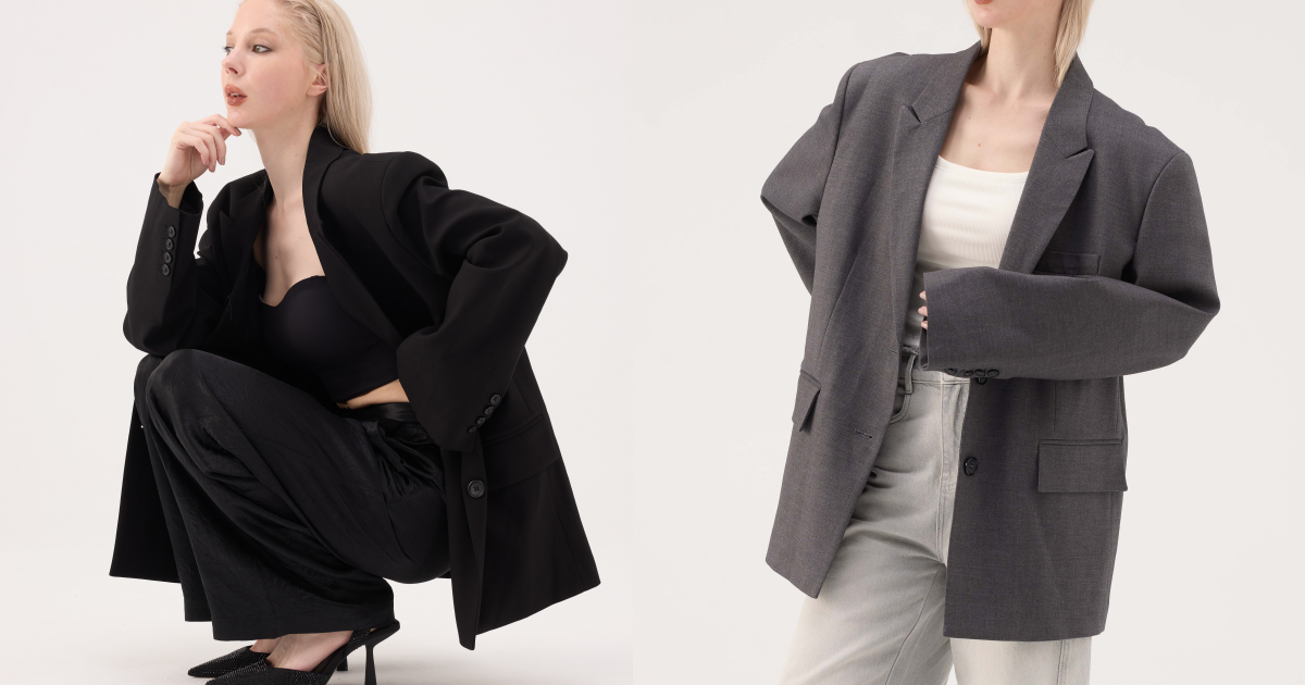 Oversized 中性劍領西裝外套