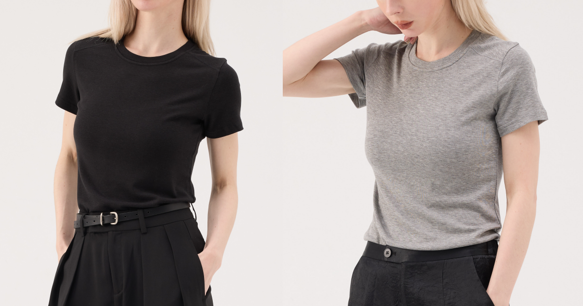 萊賽爾經典親膚素色T恤 慕斯踢