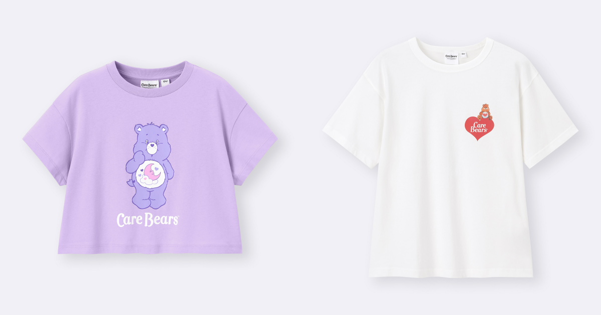 左：女童印花T恤 Care Bears / NT$390、右：女裝印花T恤 Care Bears / NT$490