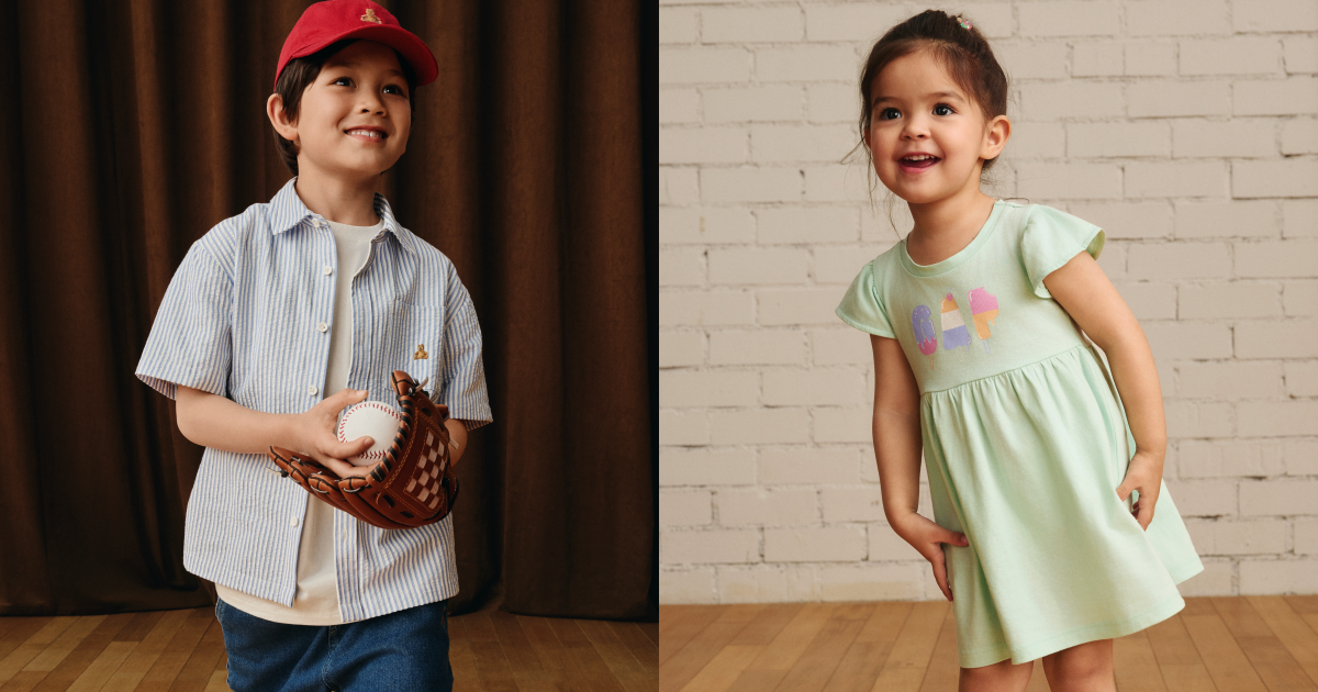 純棉小熊刺繡翻領短袖襯衫 布萊納系列-藍色條紋