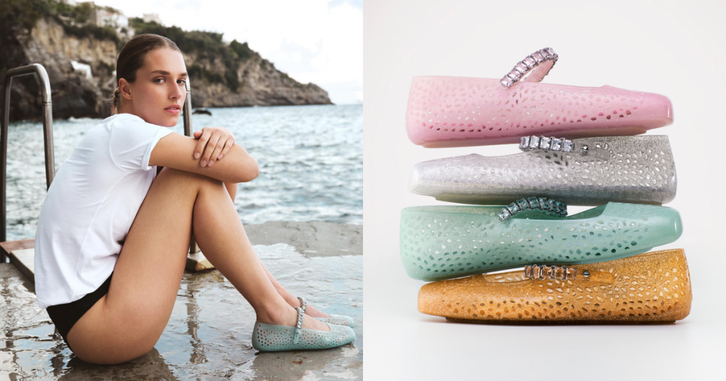 Jimmy Choo 果凍飾水晶平底鞋