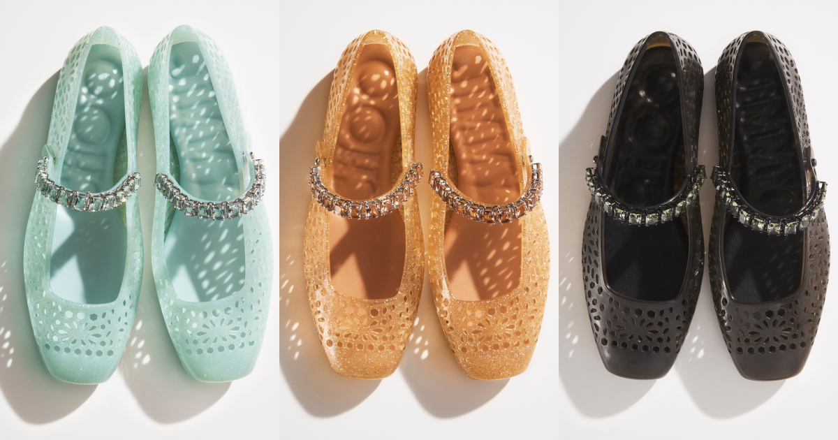 Jimmy Choo 果凍飾水晶平底鞋