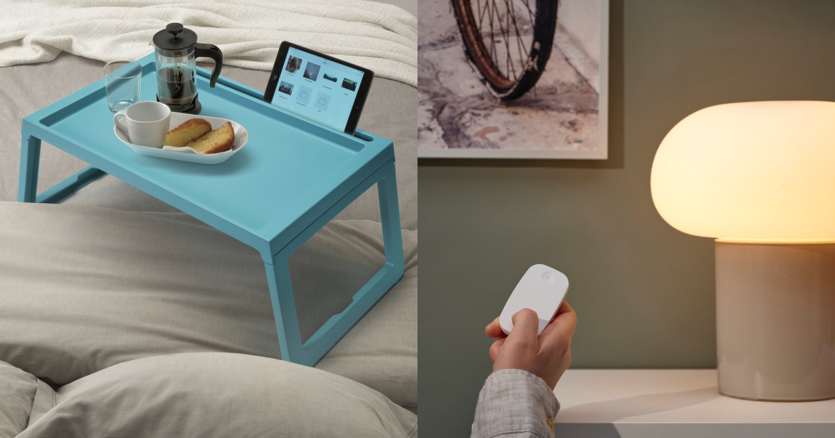 左：KLIPSK床上托盤、右︰RODRET無線調光器