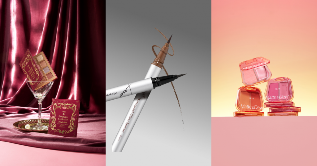 1028收藏家限量眼彩盤+1028鐳色線細閃抗暈金屬眼線液+1028水霧交融澎潤腮紅膏