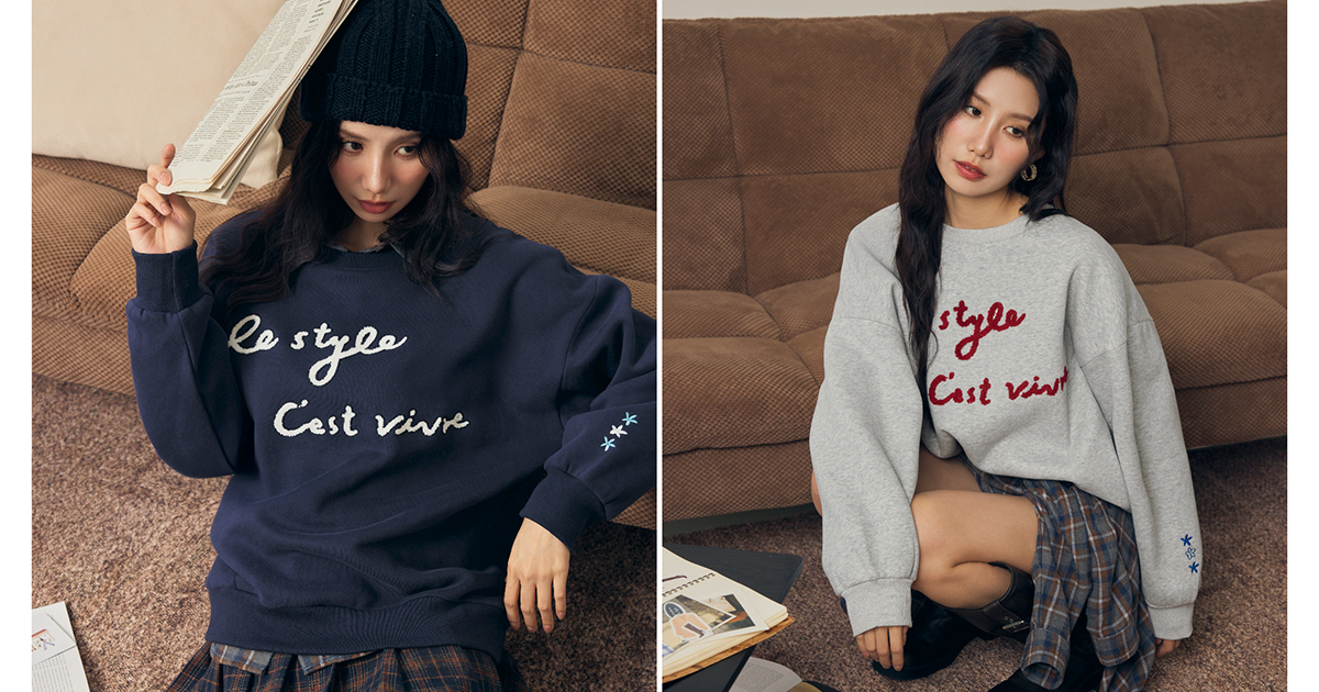 毛巾繡花刷毛寬鬆大學T